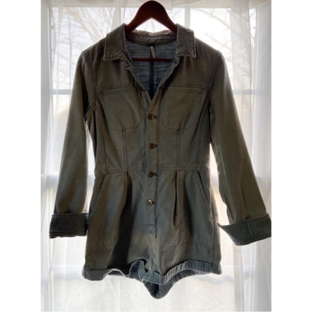 Gray Free People Romper